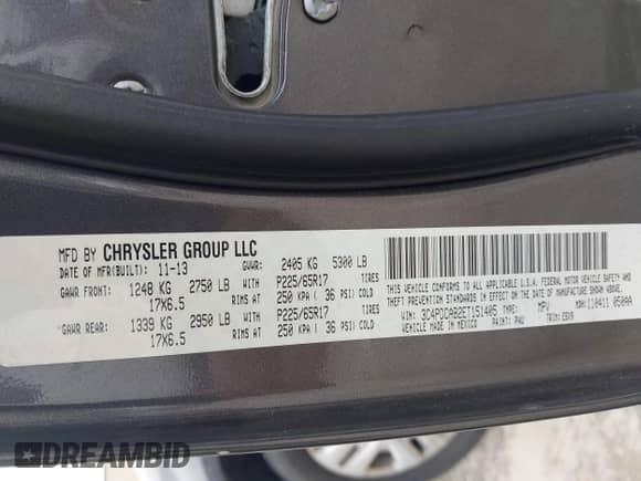 2014 Dodge Journey SE z VIN 3C4PDCAB2ET151405, wystawiony jako IAAI lot #42937930 z przebiegiem 134 778 mil mil oraz . Historia ofert i sprzedaży dostępna na DreamBid. Obrazek 9.