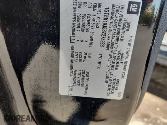 2008 GMC Sierra 1500 SLT with VIN 1GTEK19J58Z273928, listed as a Copart auction lot 70148105 with 134,856 mi miles and Salvage title. Bid and sale history available at DreamBid. Image 12.