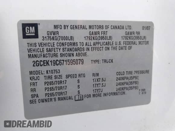 2007 Chevrolet Silverado 1500 1LT с VIN 2GCEK19C671595079, выставлен на аукционе IAAI как лот 43421335 с пробегом 89 792 миль миль и . История ставок и продаж доступна на DreamBid. Изображение 9.