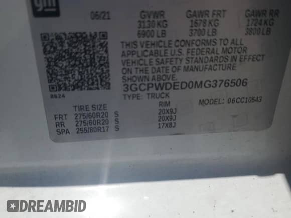 2021 Chevrolet Silverado 1500 RST z VIN 3GCPWDED0MG376506, wystawiony jako Copart lot #66564565 z przebiegiem 104 707 mil mil oraz Szkoda całkowita • Salvage title. Historia ofert i sprzedaży dostępna na DreamBid. Obrazek 12.