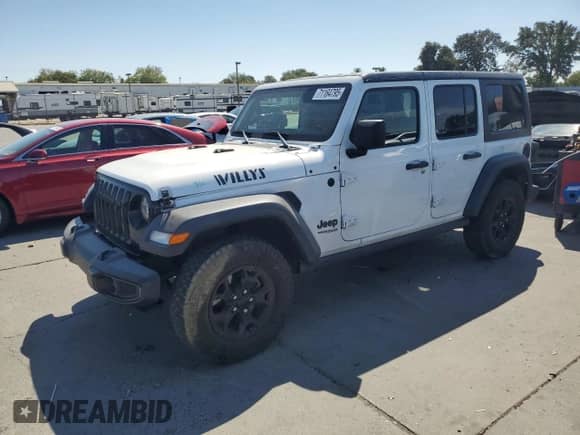 2021 Jeep Wrangler Unlimited Sport Altitude with VIN 1C4HJXDN6MW576290, listed as a Copart auction lot 71164795 with 75,340 mi miles and Salvage title. Bid and sale history available at DreamBid. Image 1.