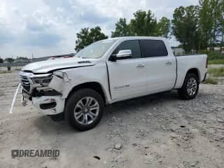 2022 Ram 1500 Longhorn with VIN 1C6SRFKTXNN112346, listed as a Copart auction lot 63231364 with 48,283 mi miles and Salvage title. Bid and sale history available at DreamBid. Image 1.