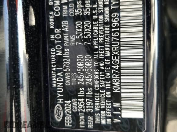 2024 Hyundai Palisade Calligraphy z VIN KM8R74GEXRU761969, wystawiony jako Copart lot #41876915 z przebiegiem 5 796 mil mil oraz Szkoda całkowita • Salvage title. Historia ofert i sprzedaży dostępna na DreamBid. Obrazek 13.
