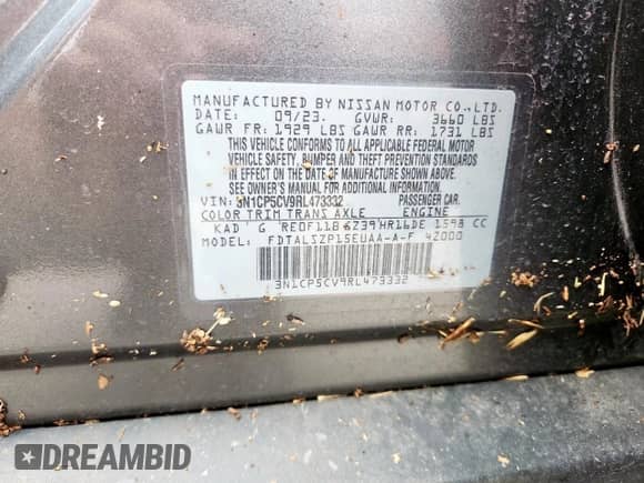 2024 Nissan Kicks SV с VIN 3N1CP5CV9RL473332, выставлен на аукционе Copart как лот 60214945 с пробегом 57 692 миль миль и Списание • Salvage title. История ставок и продаж доступна на DreamBid. Изображение 13.