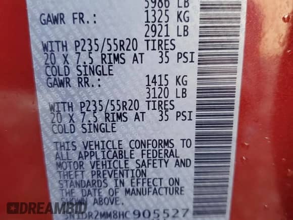 2017 Nissan Pathfinder S with VIN 5N1DR2MM8HC905527, listed as a Copart auction lot 70283665 with 103,121 mi miles and Salvage title. Bid and sale history available at DreamBid. Image 13.