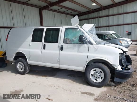 2023 Chevrolet Express Cargo with VIN 1GCWGAFP9P1107729, listed as a IAAI auction lot 42725297 with Not provided miles and . Bid and sale history available at DreamBid. Image 13.