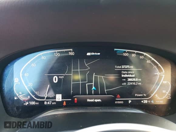 2020 BMW 7 Series with VIN WBA7W4C06LBM70555, listed as a Copart auction lot 52126455 with 37,375 mi miles and Salvage title. Bid and sale history available at DreamBid. Image 9.