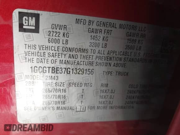 2016 Chevrolet Colorado 4WD WT с VIN 1GCGTBE37G1329156, выставлен на аукционе IAAI как лот 41622020 с пробегом 147 138 миль миль и . История ставок и продаж доступна на DreamBid. Изображение 9.