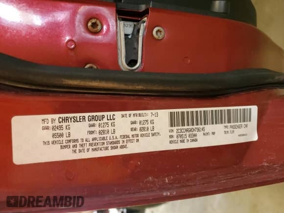 2013 Chrysler 300 с VIN 2C3CCARG0DH736145, выставлен на аукционе Copart как лот 62580065 с пробегом 127 176 миль миль и Списание • Salvage title. История ставок и продаж доступна на DreamBid. Изображение 12.