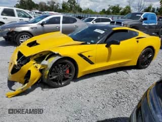2014 Chevrolet Corvette Z51 3LT with VIN 1G1YM2D78E5127530, listed as a Copart auction lot 67837525 with 169,235 mi miles and Salvage title. Bid and sale history available at DreamBid. Image 1.