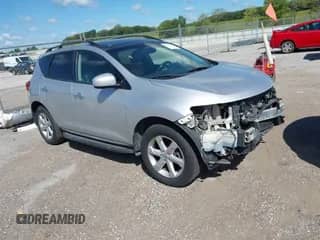 2009 Nissan Murano LE with VIN JN8AZ18W49W160860, listed as a IAAI auction lot 43058396 with 180,250 mi miles and . Bid and sale history available at DreamBid. Image 1.