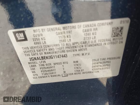 2016 Chevrolet Equinox LS с VIN 2GNALBEK0G1147443, выставлен на аукционе IAAI как лот 41213568 с пробегом 126 350 миль миль и . История ставок и продаж доступна на DreamBid. Изображение 9.