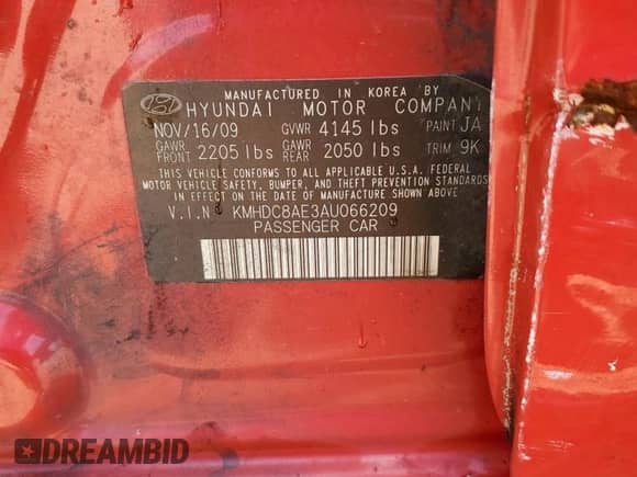 2010 Hyundai Elantra GLS с VIN KMHDC8AE3AU066209, выставлен на аукционе Copart как лот 68336525 с пробегом 144 190 миль миль и Списание • Salvage title. История ставок и продаж доступна на DreamBid. Изображение 12.