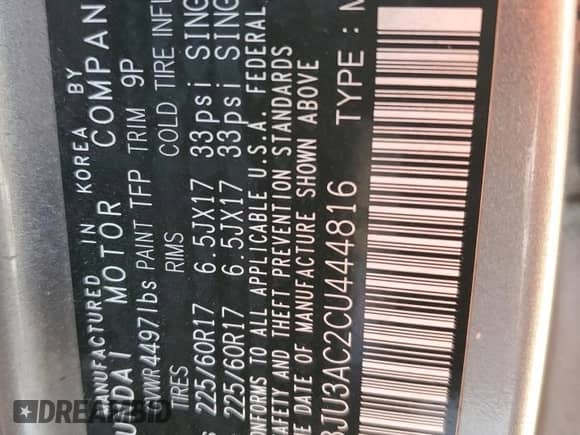 2012 Hyundai Tucson GLS с VIN KM8JU3AC2CU444816, выставлен на аукционе Copart как лот 82481155 с пробегом 113 554 миль миль и Чистый • Clean title. История ставок и продаж доступна на DreamBid. Изображение 13.