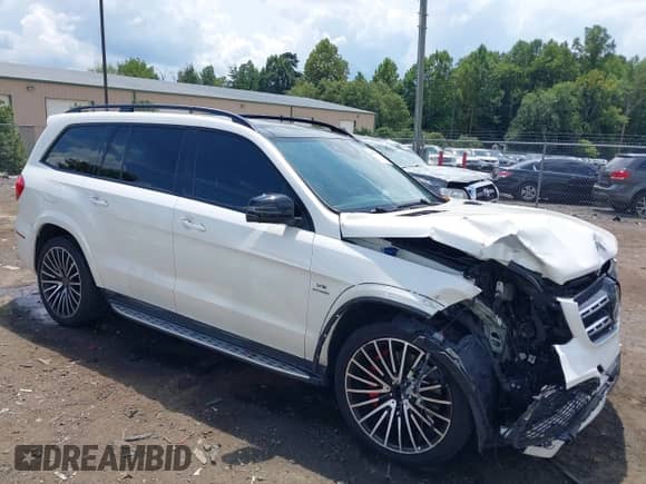 2019 Mercedes-Benz GLS 63 AMG with VIN 4JGDF7FE8KB213132, listed as a IAAI auction lot 42985354 with 92,327 mi miles and . Bid and sale history available at DreamBid. Image 1.