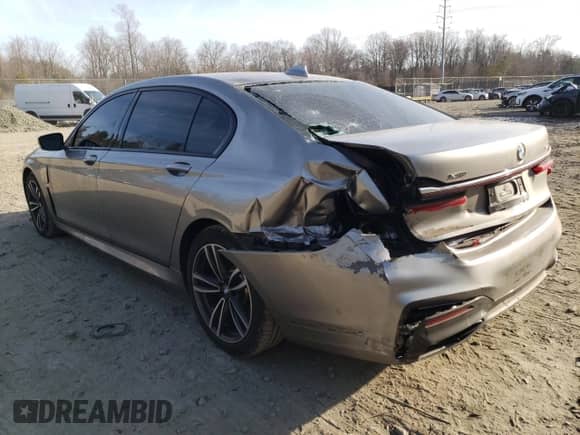 2020 BMW 7 Series with VIN WBA7W4C07LCD18314, listed as a Copart auction lot 43724774 with 25,873 mi miles and . Bid and sale history available at DreamBid. Image 2.