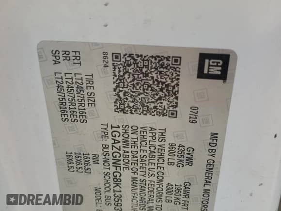 2019 Chevrolet Express Passenger LS с VIN 1GAZGNFG8K1359316, выставлен на аукционе Copart как лот 75333504 с пробегом 140 428 миль миль и Списание • Salvage title. История ставок и продаж доступна на DreamBid. Изображение 13.