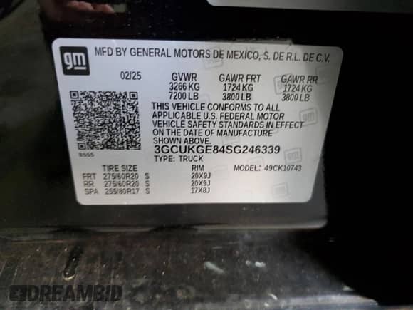 2025 Chevrolet Silverado 1500 LTZ с VIN 3GCUKGE84SG246339, выставлен на аукционе Copart как лот 69954895 с пробегом 6 945 миль миль и Чистый • Clean title. История ставок и продаж доступна на DreamBid. Изображение 12.