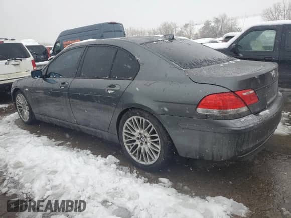 2007 BMW 7 Series 750i with VIN WBAHL83587DT08789, listed as a Copart auction lot 79364414 with 172,496 mi miles and Salvage title. Bid and sale history available at DreamBid. Image 2.