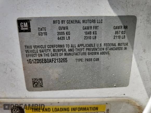 2010 Chevrolet Malibu 2LT с VIN 1G1ZD5EB0AF213265, выставлен на аукционе Copart как лот 71605985 с пробегом 218 196 миль миль и Списание • Salvage title. История ставок и продаж доступна на DreamBid. Изображение 12.