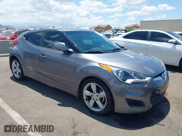 2015 Hyundai Veloster with VIN KMHTC6AD6FU239445, listed as a IAAI auction lot 42757675 with 114,509 mi miles and . Bid and sale history available at DreamBid. Image 1.