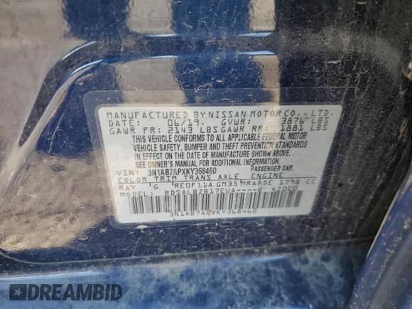 2019 Nissan Sentra SV with VIN 3N1AB7APXKY368460, listed as a Copart auction lot 82381085 with 134,042 mi miles and Clean title. Bid and sale history available at DreamBid. Image 12.