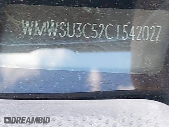 2012 MINI Hardtop with VIN WMWSU3C52CT542027, listed as a IAAI auction lot 42572780 with 122,496 mi miles and . Bid and sale history available at DreamBid. Image 18.