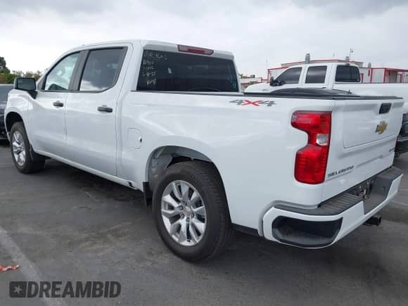 2025 Chevrolet Silverado 1500 Custom with VIN 3GCPKBEK6SG229571, listed as a IAAI auction lot 43299191 with 10,593 mi miles and . Bid and sale history available at DreamBid. Image 3.