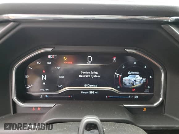 2025 GMC Sierra 1500 Denali Ultimate with VIN 1GTUUHE80SZ106868, listed as a Copart auction lot 54515645 with 1,467 mi miles and Salvage title. Bid and sale history available at DreamBid. Image 9.