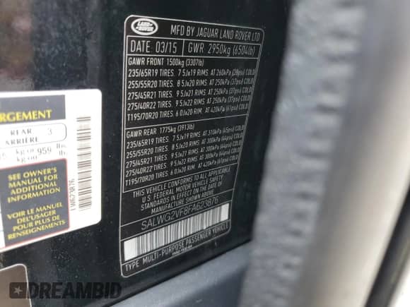 2015 Land Rover Range Rover Sport HSE z VIN SALWG2VF8FA623876, wystawiony jako Copart lot #54315865 z przebiegiem 76 304 mil mil oraz Czysty tytuł • Clean title. Historia ofert i sprzedaży dostępna na DreamBid. Obrazek 13.