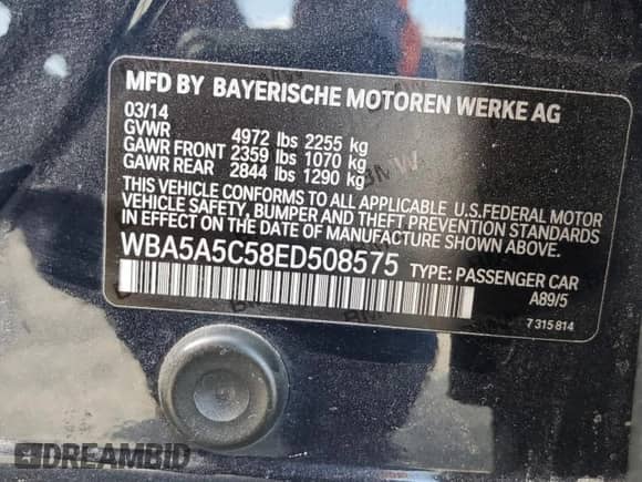 2014 BMW 5 Series 528i z VIN WBA5A5C58ED508575, wystawiony jako Copart lot #84216925 z przebiegiem Nie podano mil oraz Szkoda całkowita • Salvage title. Historia ofert i sprzedaży dostępna na DreamBid. Obrazek 12.