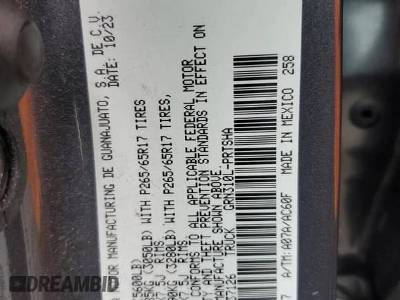 2023 Toyota Tacoma SR5 z VIN 3TYDZ5BN6PT037126, wystawiony jako Copart lot #71999225 z przebiegiem 53 573 mil mil oraz Szkoda całkowita • Salvage title. Historia ofert i sprzedaży dostępna na DreamBid. Obrazek 13.