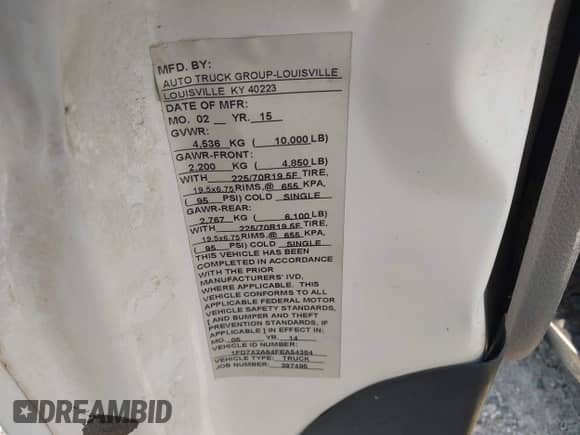 2015 Ford F-250 XL с VIN 1FD7X2A64FEA54384, выставлен на аукционе IAAI как лот 42794894 с пробегом 242 922 миль миль и . История ставок и продаж доступна на DreamBid. Изображение 9.