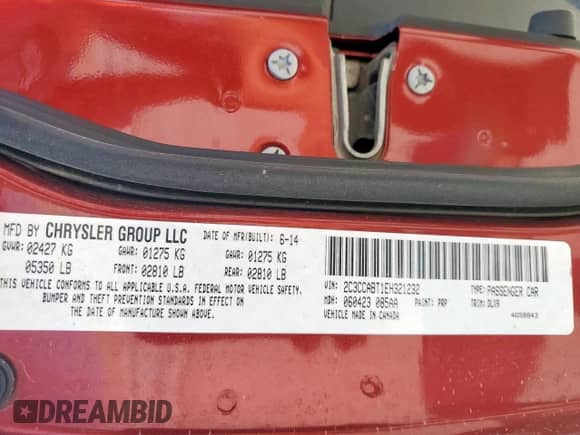 2014 Chrysler 300 S с VIN 2C3CCABT1EH321232, выставлен на аукционе Copart как лот 65128475 с пробегом 110 535 миль миль и Списание • Salvage title. История ставок и продаж доступна на DreamBid. Изображение 12.