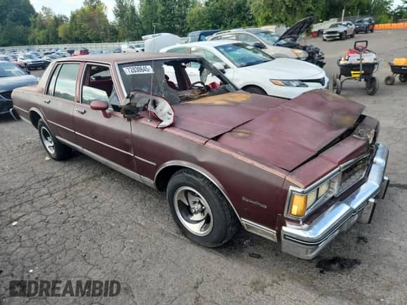 1984 Chevrolet Caprice z VIN 1G1AN69H0EH138172, wystawiony jako Copart lot #72030645 z przebiegiem Nie podano mil oraz Szkoda całkowita • Salvage title. Historia ofert i sprzedaży dostępna na DreamBid. Obrazek 4.