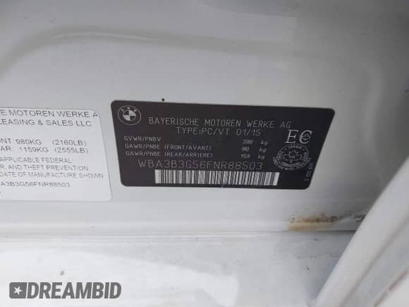 2015 BMW 3 Series 328i xDrive с VIN WBA3B3G56FNR88503, выставлен на аукционе IAAI как лот 43420238 с пробегом 76 193 миль миль и . История ставок и продаж доступна на DreamBid. Изображение 9.