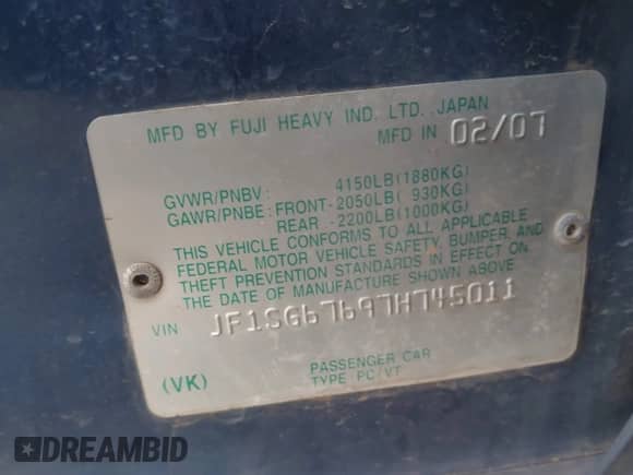 2007 Subaru Forester X L.L. Bean с VIN JF1SG67697H745011, выставлен на аукционе IAAI как лот 42916966 с пробегом 263 030 миль миль и . История ставок и продаж доступна на DreamBid. Изображение 9.