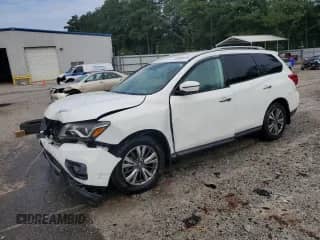 2018 Nissan Pathfinder SL with VIN 5N1DR2MN0JC650371, listed as a Copart auction lot 61828215 with 112,326 mi miles and Salvage title. Bid and sale history available at DreamBid. Image 1.