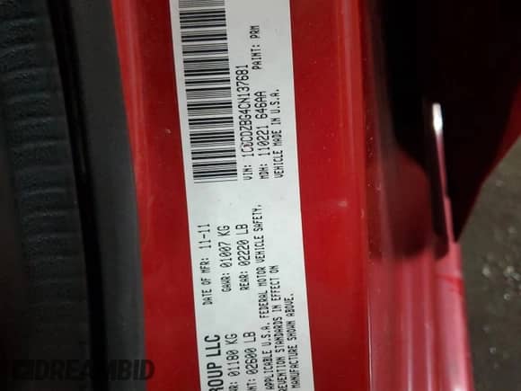2012 Dodge Avenger R/T с VIN 1C3CDZBG4CN137681, выставлен на аукционе Copart как лот 56234385 с пробегом 134 998 миль миль и Чистый • Clean title. История ставок и продаж доступна на DreamBid. Изображение 12.