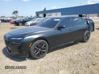 2024 BMW 7 Series 760i xDrive with VIN WBA33EJ00RCS16942, listed as a Copart auction lot 68005105 with 26,937 mi miles and Clean title. Bid and sale history available at DreamBid. Image 1.