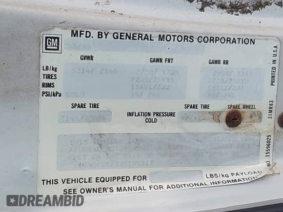 1988 Chevrolet Astro z VIN 1GNDM15Z3JB195317, wystawiony jako IAAI lot #43472562 z przebiegiem 85 771 mil mil oraz . Historia ofert i sprzedaży dostępna na DreamBid. Obrazek 9.