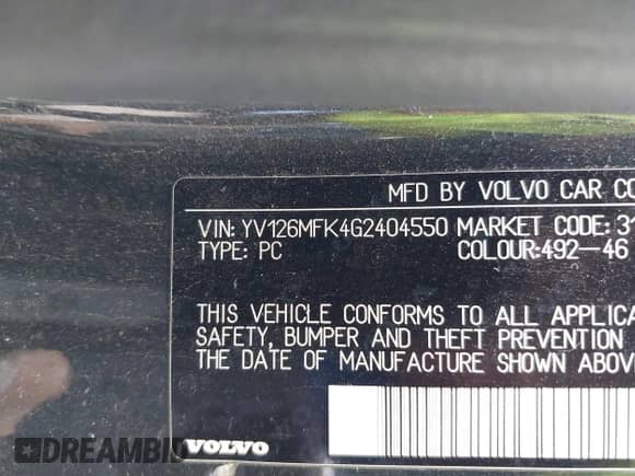 2016 Volvo S60 T5 Drive-E Premier with VIN YV126MFK4G2404550, listed as a IAAI auction lot 42960457 with 178,868 mi miles and . Bid and sale history available at DreamBid. Image 9.