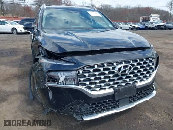 2022 Hyundai Santa Fe Blue with VIN KM8S2DA14NU057895, listed as a IAAI auction lot 42026027 with 25,564 mi miles and . Bid and sale history available at DreamBid. Image 6.