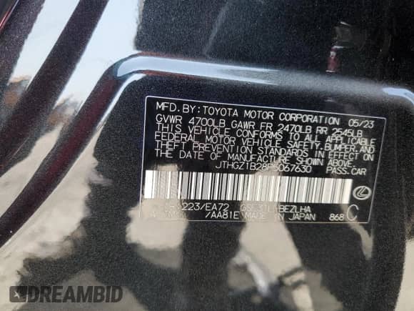 2023 Lexus IS 350 F Sport z VIN JTHGZ1B28P5067630, wystawiony jako Copart lot #67092155 z przebiegiem 24 090 mil mil oraz Szkoda całkowita • Salvage title. Historia ofert i sprzedaży dostępna na DreamBid. Obrazek 13.