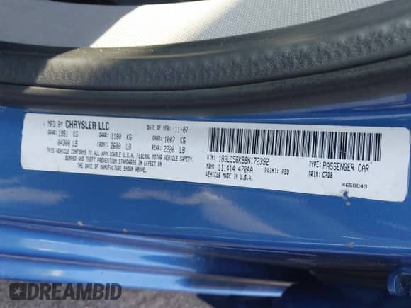 2008 Dodge Avenger SXT с VIN 1B3LC56K98N172392, выставлен на аукционе IAAI как лот 42995686 с пробегом Не указан миль и . История ставок и продаж доступна на DreamBid. Изображение 9.