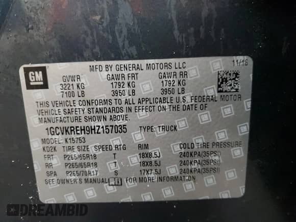 2017 Chevrolet Silverado 1500 LT z VIN 1GCVKREH9HZ157035, wystawiony jako Copart lot #49819325 z przebiegiem 219 651 mil mil oraz Czysty tytuł • Clean title. Historia ofert i sprzedaży dostępna na DreamBid. Obrazek 12.