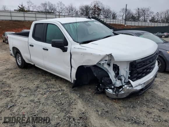 2024 Chevrolet Silverado 1500 Work Truck with VIN 1GCRAAEK2RZ382920, listed as a Copart auction lot 85007224 with 1,065 mi miles and Salvage title. Bid and sale history available at DreamBid. Image 4.