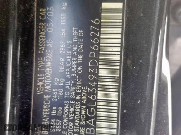 2003 BMW 7 Series 745i с VIN WBAGL63493DP66276, выставлен на аукционе Copart как лот 80484035 с пробегом Не указан миль и Списание • Salvage title. История ставок и продаж доступна на DreamBid. Изображение 12.