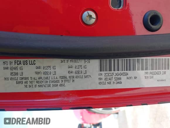 2016 Dodge Challenger R/T Scat Pack z VIN 2C3CDZFJXGH345584, wystawiony jako IAAI lot #41305690 z przebiegiem 49 994 mil mil oraz . Historia ofert i sprzedaży dostępna na DreamBid. Obrazek 9.