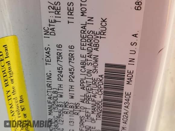 2015 Toyota Tacoma PreRunner with VIN 5TFTX4GN6FX041606, listed as a Copart auction lot 53887645 with 123,454 mi miles and Salvage title. Bid and sale history available at DreamBid. Image 13.